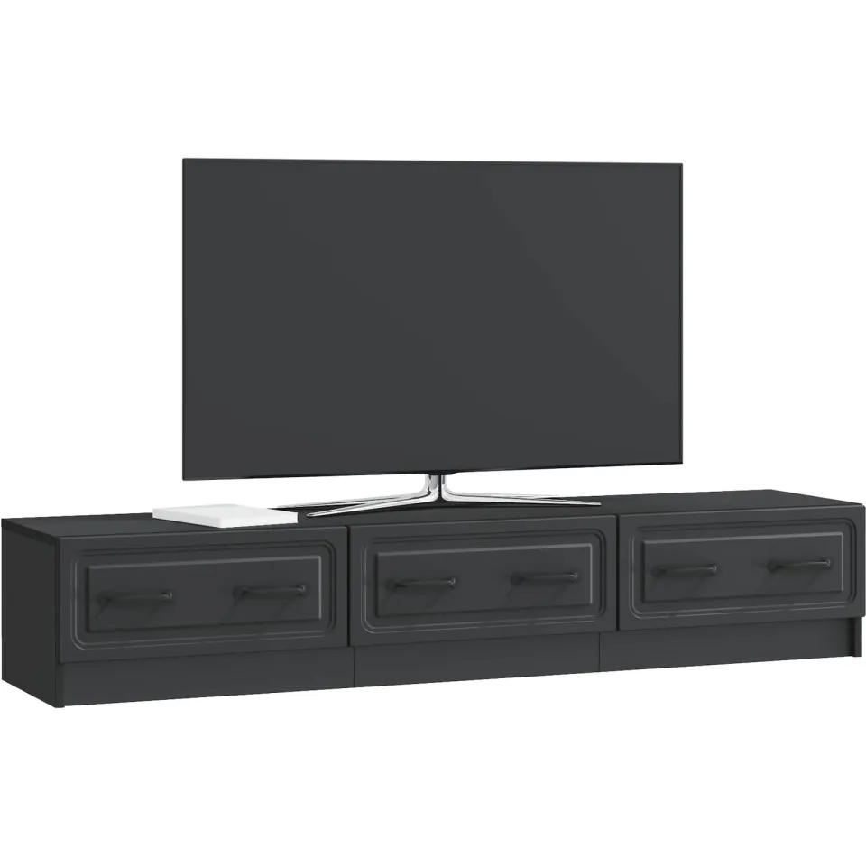 vidaXL TV-kast 147 x 34,5 x 27 cm Zwart Bewerkt hout, foto 3