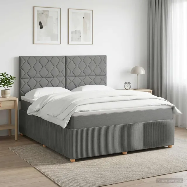 vidaXL Boxspringbed met matras Donkergrijs 160 x 200 cm Stof