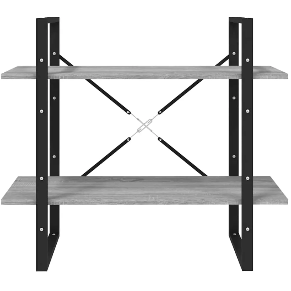 vidaXL Boekenkast met 2 schappen 80x30x70 cm bewerkt hout grijs sonoma, foto 4