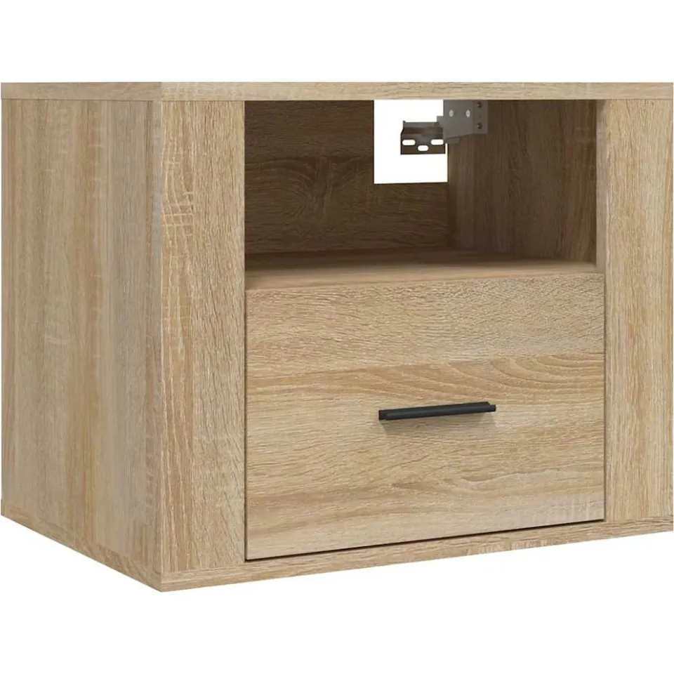 vidaXL Nachtkastje wandgemonteerd 50x36x40 cm sonoma eikenkleurig Bruin