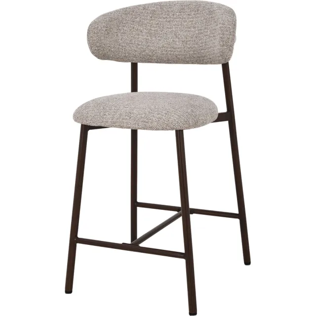 TeakOne Set van 2 - Keukenbarstoelen - Murcia Bar Stool - Greige Walnut