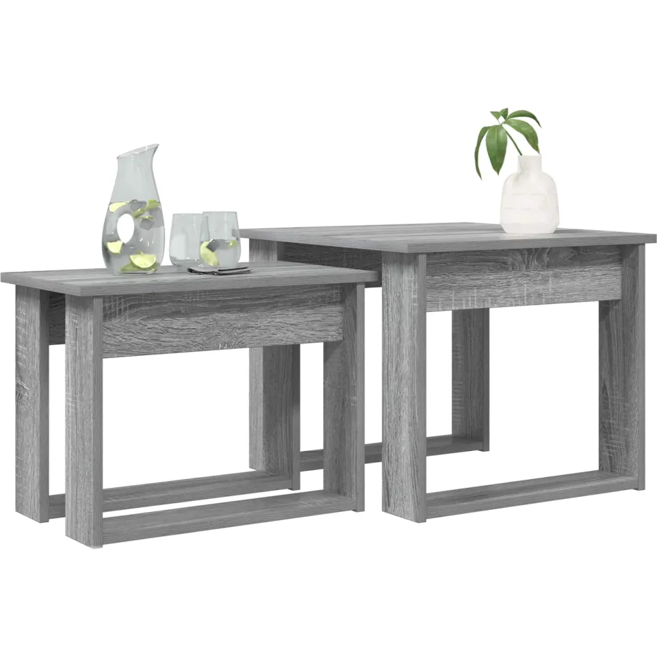 vidaXL Koffietafel Set 2 st Grijs Sonoma 50 x 52 x 42 cm Bewerkt hout, foto 2