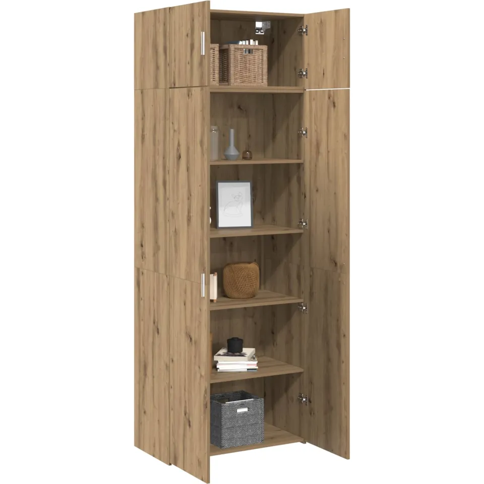 vidaXL Opbergkast 2 st Artisan Eiken 80 x 42,5 x 225 cm Bruin