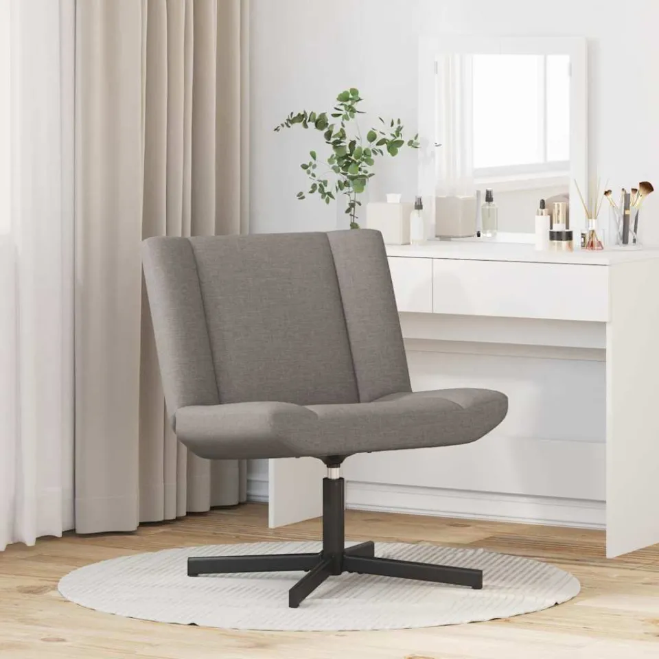 vidaXL Draaistoel Taupe 63 x 75 x 76 cm Stof, foto 2