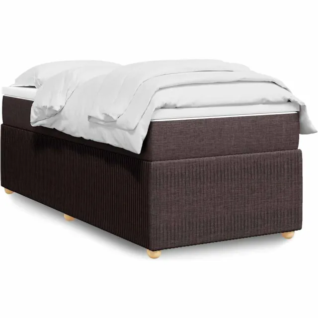 vidaXL Boxspring met matras stof donkerbruin 100x200 cm bruin