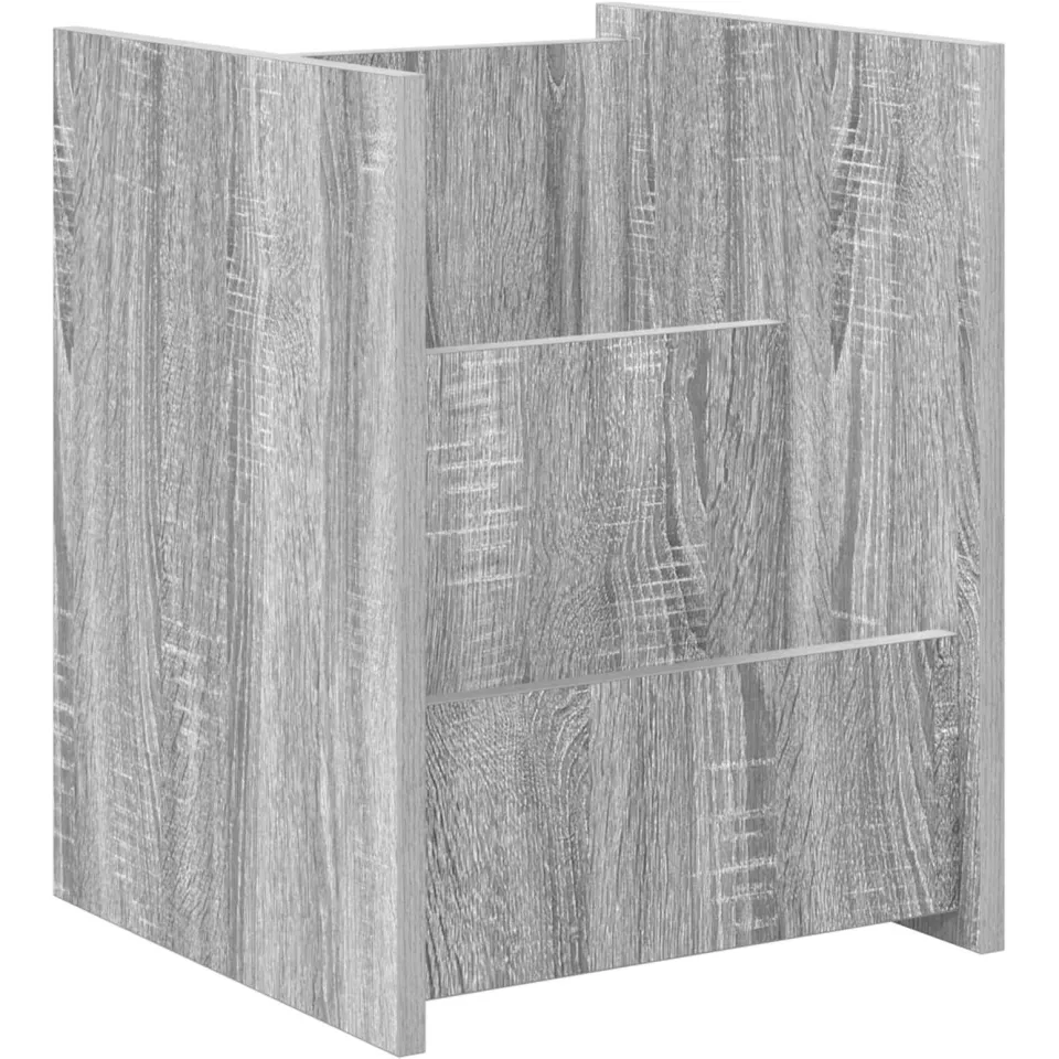 vidaXL Tijdschrift Rek Grijs Sonoma 35 x 35 x 45 cm Bewerkt hout, foto 3