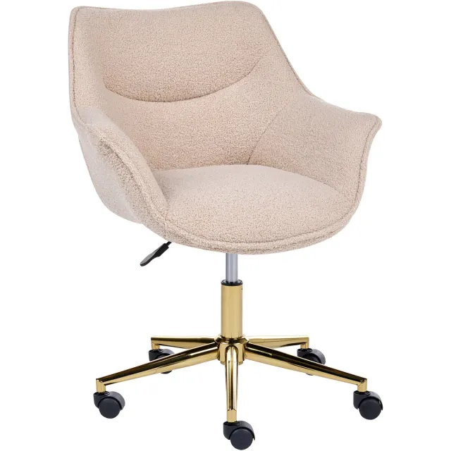 Beliani ARDELLE - Bureaustoel - Beige - Bouclé