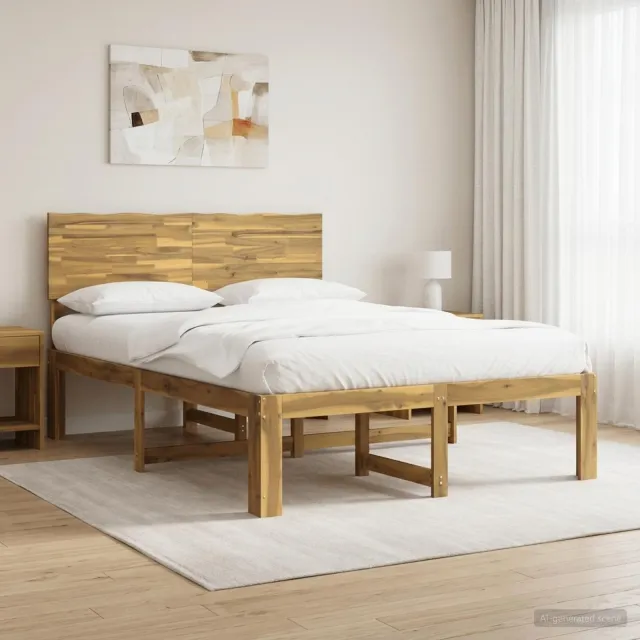 vidaXL Tweepersoonsbed met hoofdeinde ROSTOCK Wit 135 x 190 cm