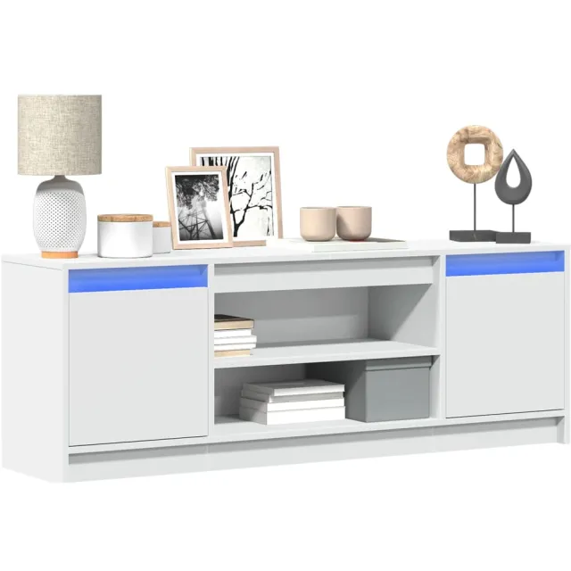 vidaXL Tv-meubel met LED 139,5x34x50 cm bewerkt hout wit