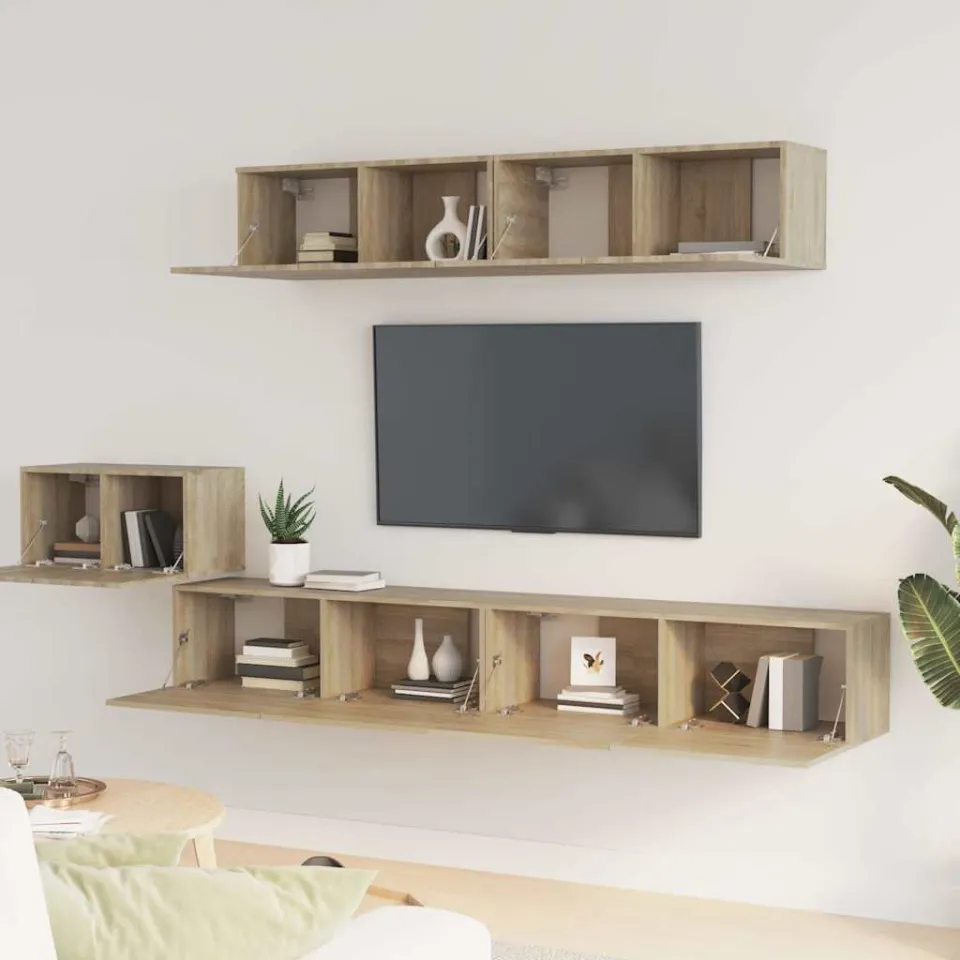 vidaXL 5-delige Tv-meubelset bewerkt hout sonoma eikenkleurig, foto 3