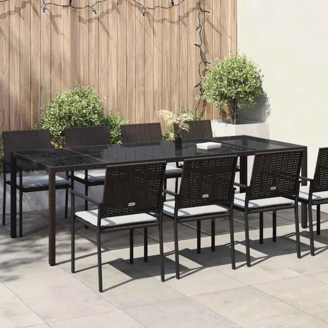 vidaXL Tuinstafel Bruin poly rattan