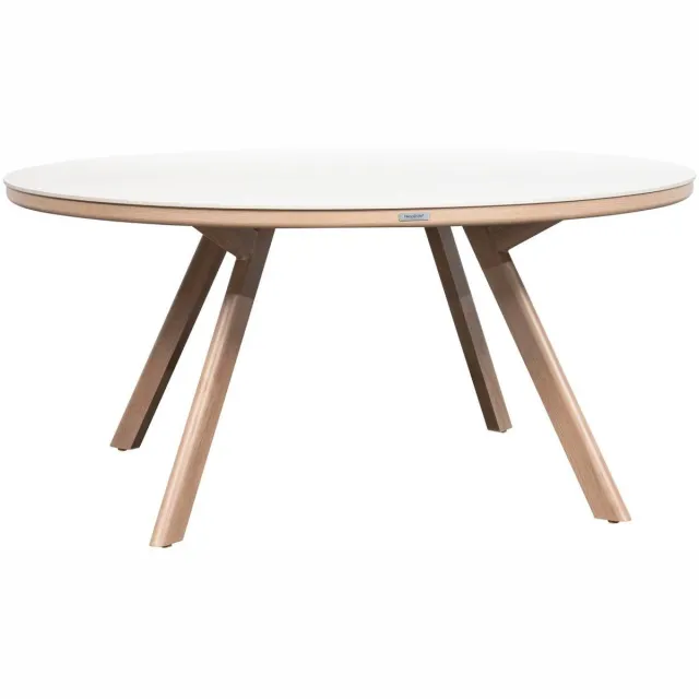Hespéride Ronde tuintafel voor 8 personen van gesinterde steen NELORA Beige