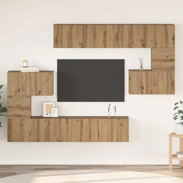 vidaXL Tv-meubelset 8 st 80 x 30 x 30 cm Artisan Eiken, foto 2
