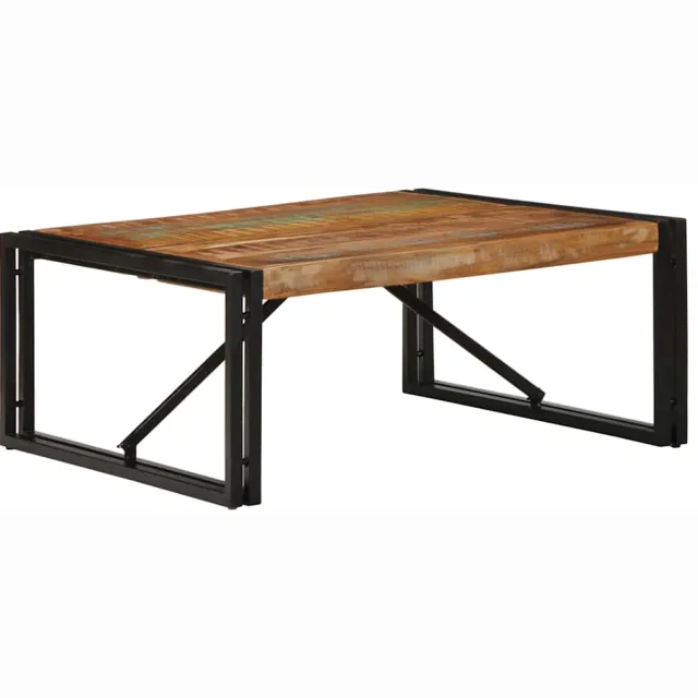 vidaXL Salontafel 80x80x35 cm massief gerecycled hout meerkleurig