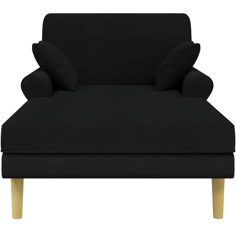 vidaXL Chaise longue Zwart Stof