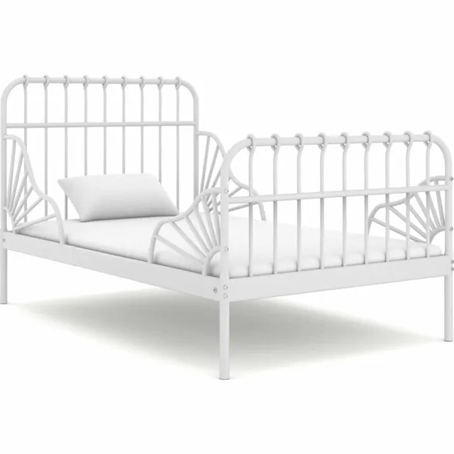 vidaXL Bedframe verlengbaar metaal wit 80x130/200 cm