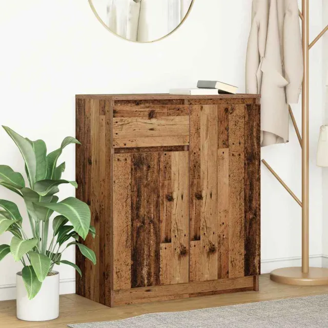 vidaXL Dressoir met lade 71x35x84 cm spaanplaat oud hout Bruin