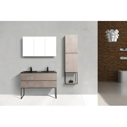 Aquazuro Wastafelonderkast Napoli 119cm - Betongrijs - Met 2 Lades - 119,4x50x47,5cm grijs, foto 5