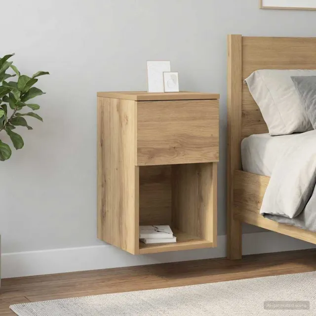 vidaXL Bed kast Artisanaal eiken 29 x 31,5 x 49 cm Bewerkt hout Bruin