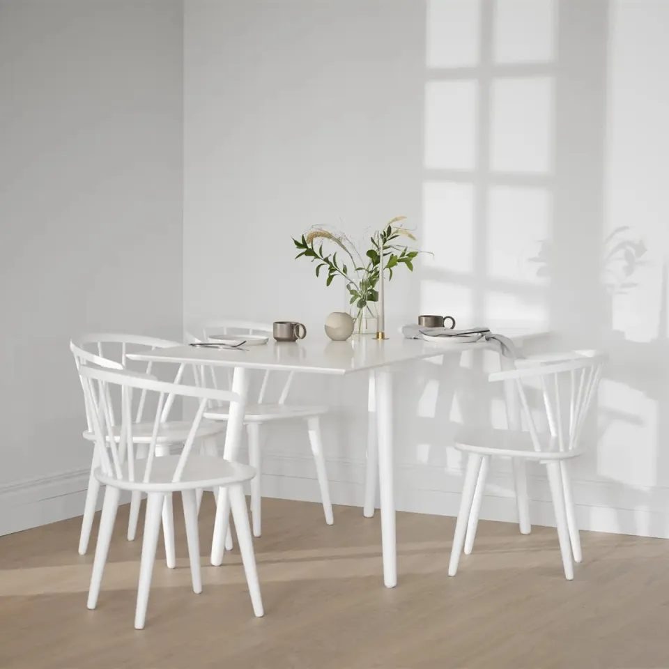 Rowico Home Lotta verlengbare houten eettafel wit - 120 x 80 cm, foto 4