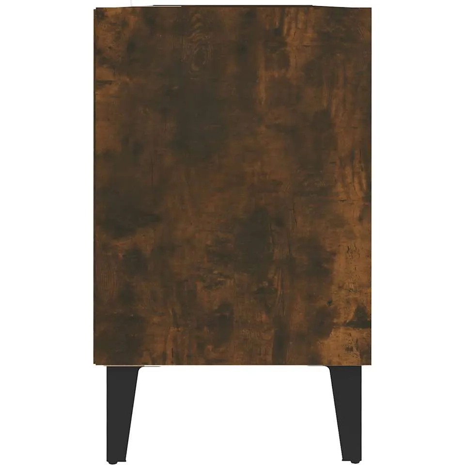 vidaXL Tv-meubel met metalen poten 103,5x30x50 cm gerookt eikenkleurig, foto 4