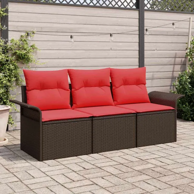 vidaXL Tuin Sofa Set 3 st Bruin Poly riet, foto 2