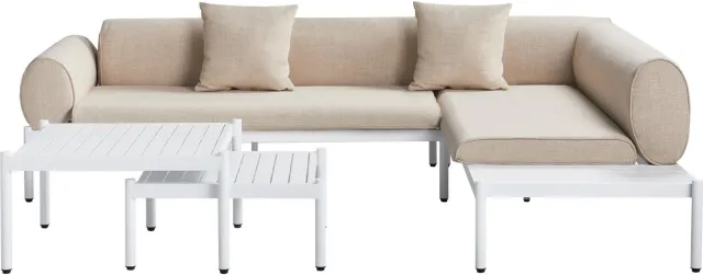 Beliani RASIGLIA - Loungeset 5-zits - Beige - Aluminium