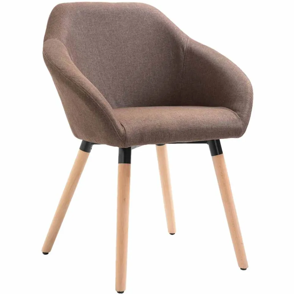 vidaXL Eetkamerstoelen 4 st stof bruin