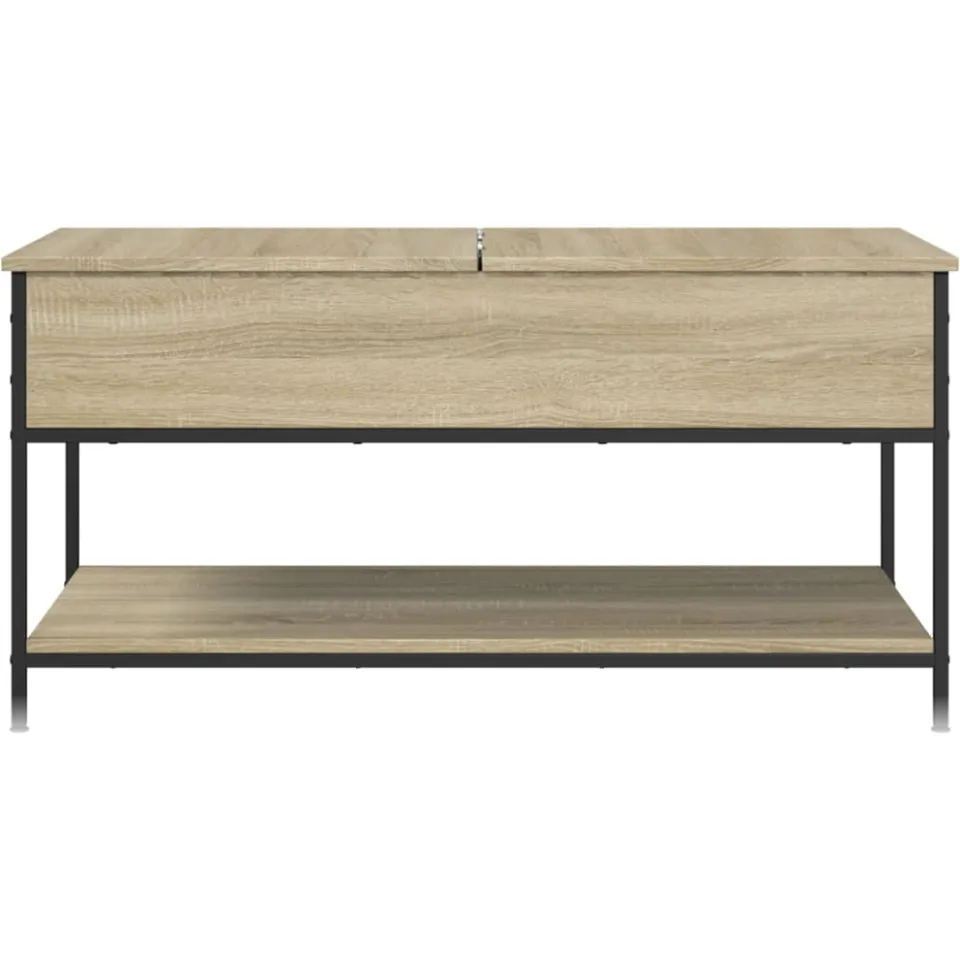 vidaXL Salontafel 100x50x50 cm bewerkt hout en metaal sonoma eiken, foto 4