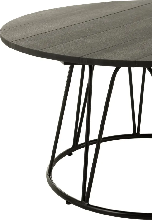 J-Line tafel Zoa - metaal/polyethyleen - zwart