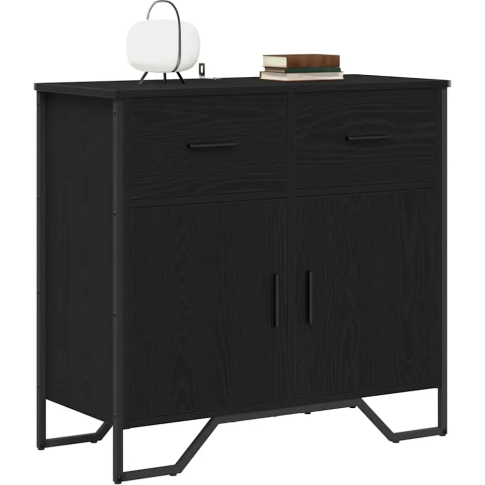 vidaXL Dressoir Zwart Eiken 79,5 x 35,5 x 74,5 cm