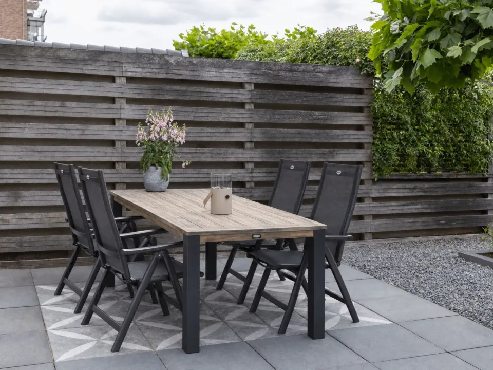 Hartman tuinmeubelen Hartman Troy/ROUGH-S 160cm dining tuinset 5-delig verstelbaar grijs, foto 5
