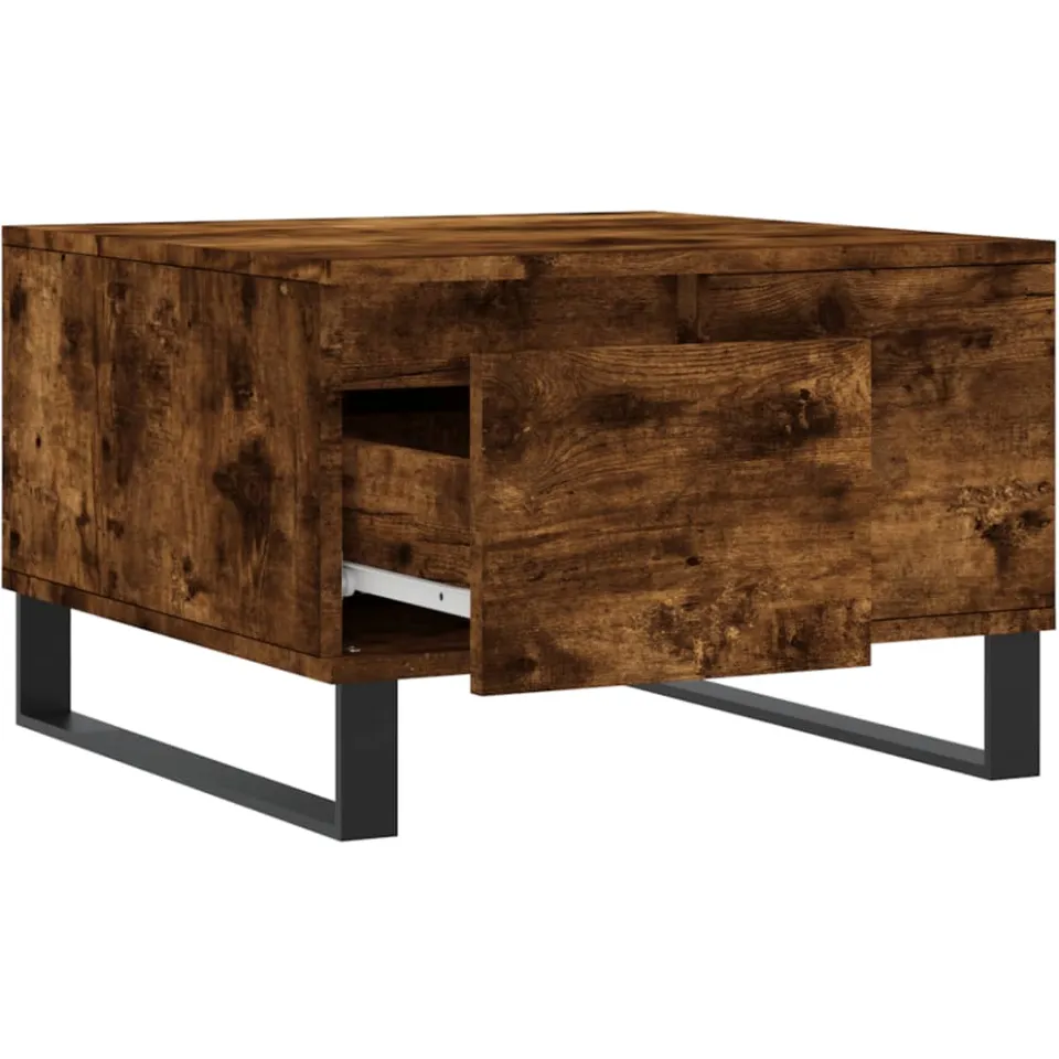 vidaXL Salontafel 55x55x36,5 cm bewerkt hout gerookt eikenkleurig, foto 4
