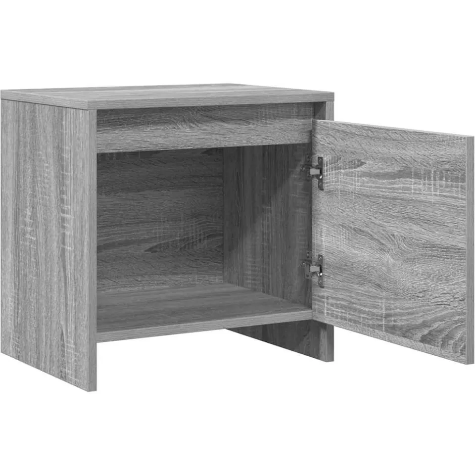 vidaXL Nachtkastje 45x34x44,5 cm bewerkt hout grijs sonoma eikenkleur, foto 4
