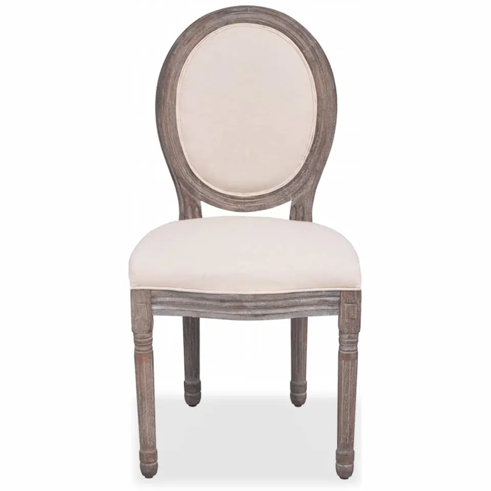 vidaXL Eetkamerstoelen 4 st stof crèmekleurig, foto 3