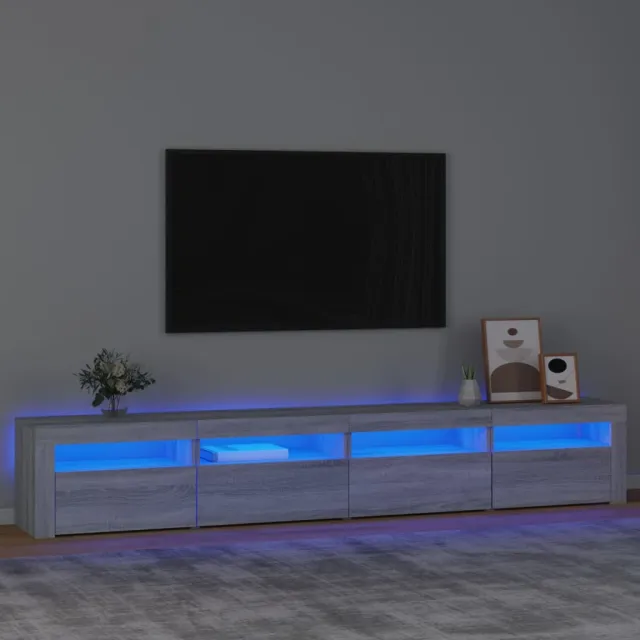 vidaXL Tv-meubel met LED-verlichting 240x35x40 cm grijs sonoma eiken, foto 2