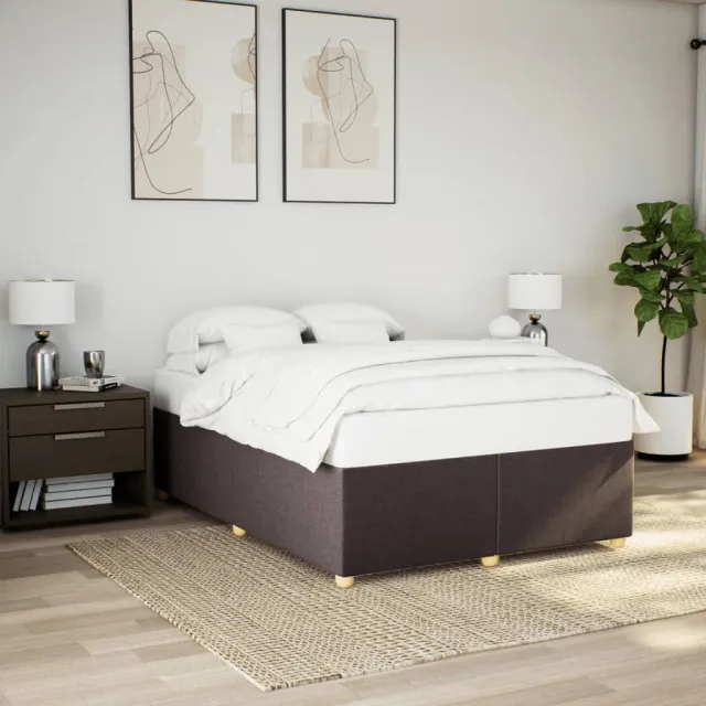 vidaXL Bedframe zonder matras stof donkerbruin 140x200 cm bruin