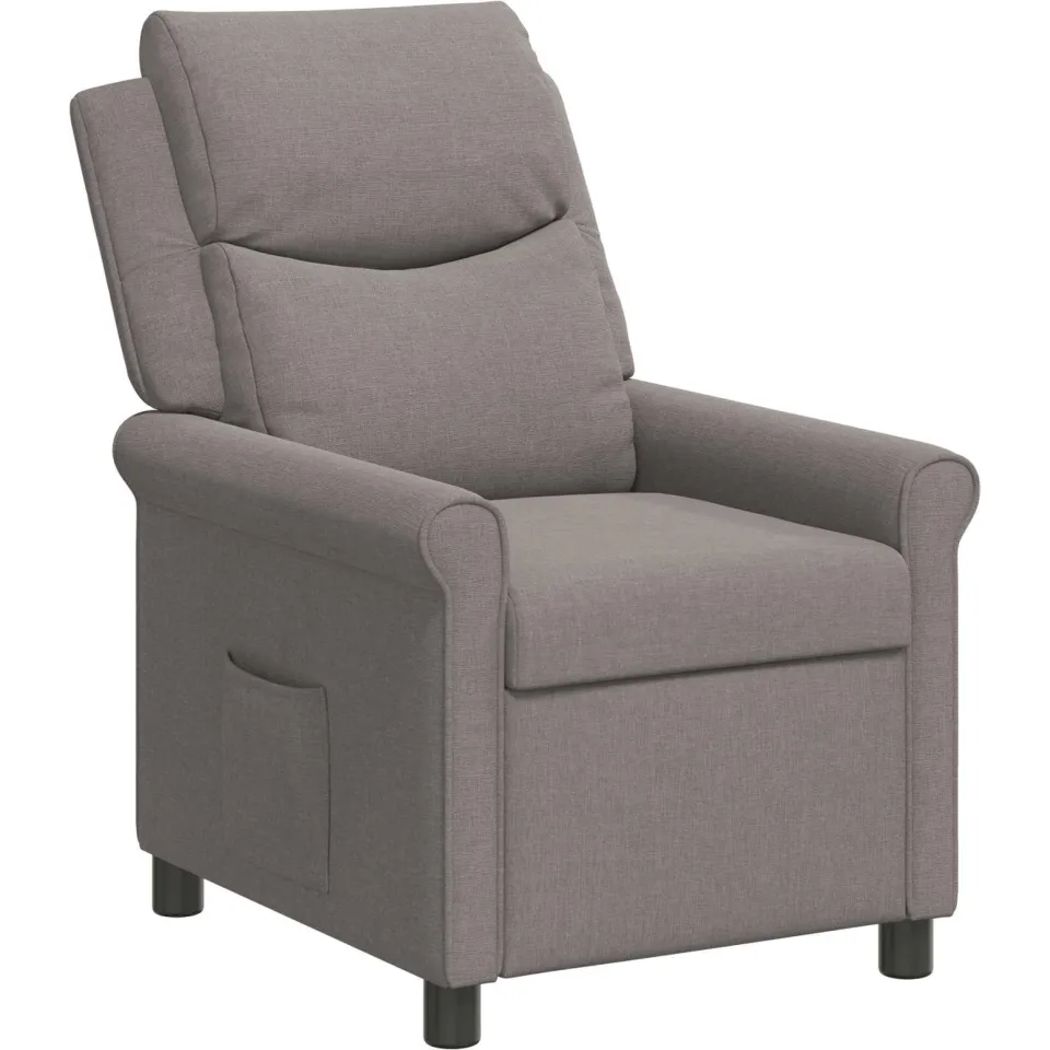 vidaXL Ligstoel Taupe 69 x 93 x 102 cm Stof