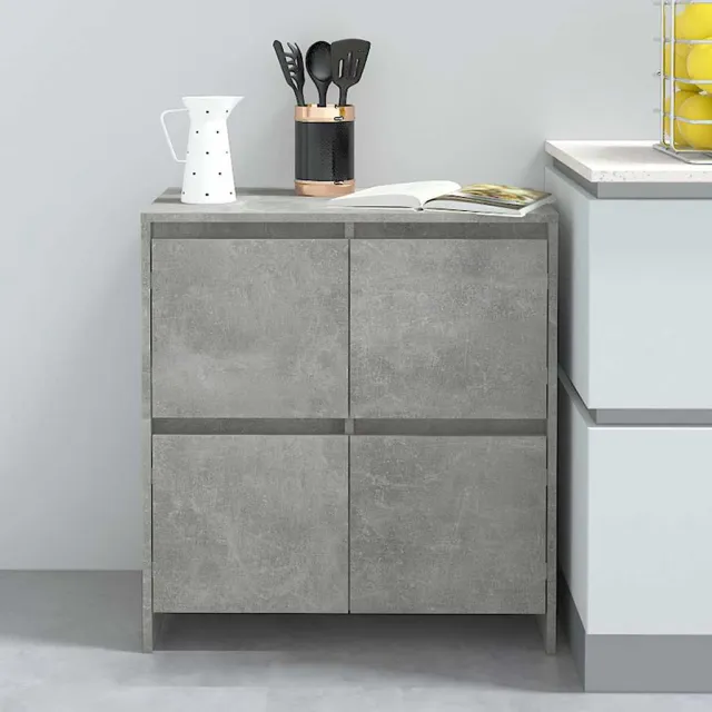 vidaXL Dressoir 70x41x75 cm bewerkt hout betongrijs grijs, foto 2
