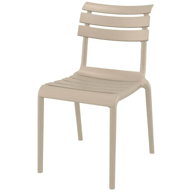 Tuinstoel Tivoli taupe zonder armleuning kunststof