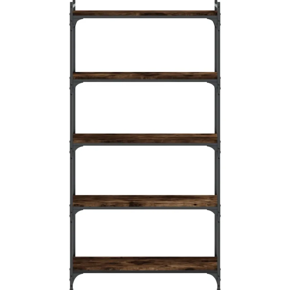 vidaXL Boekenkast 5-laags 80x30x154 cm bewerkt hout gerookt eikenkleur Bruin