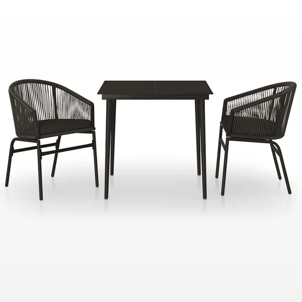 vidaXL 3-delige Tuinset zwart, foto 3