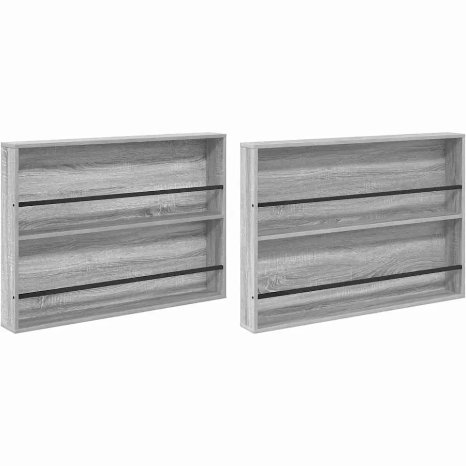 vidaXL Tijdschrift Rek met plank 2 st Grijs Sonoma 100 x 12 x 70 cm, foto 3