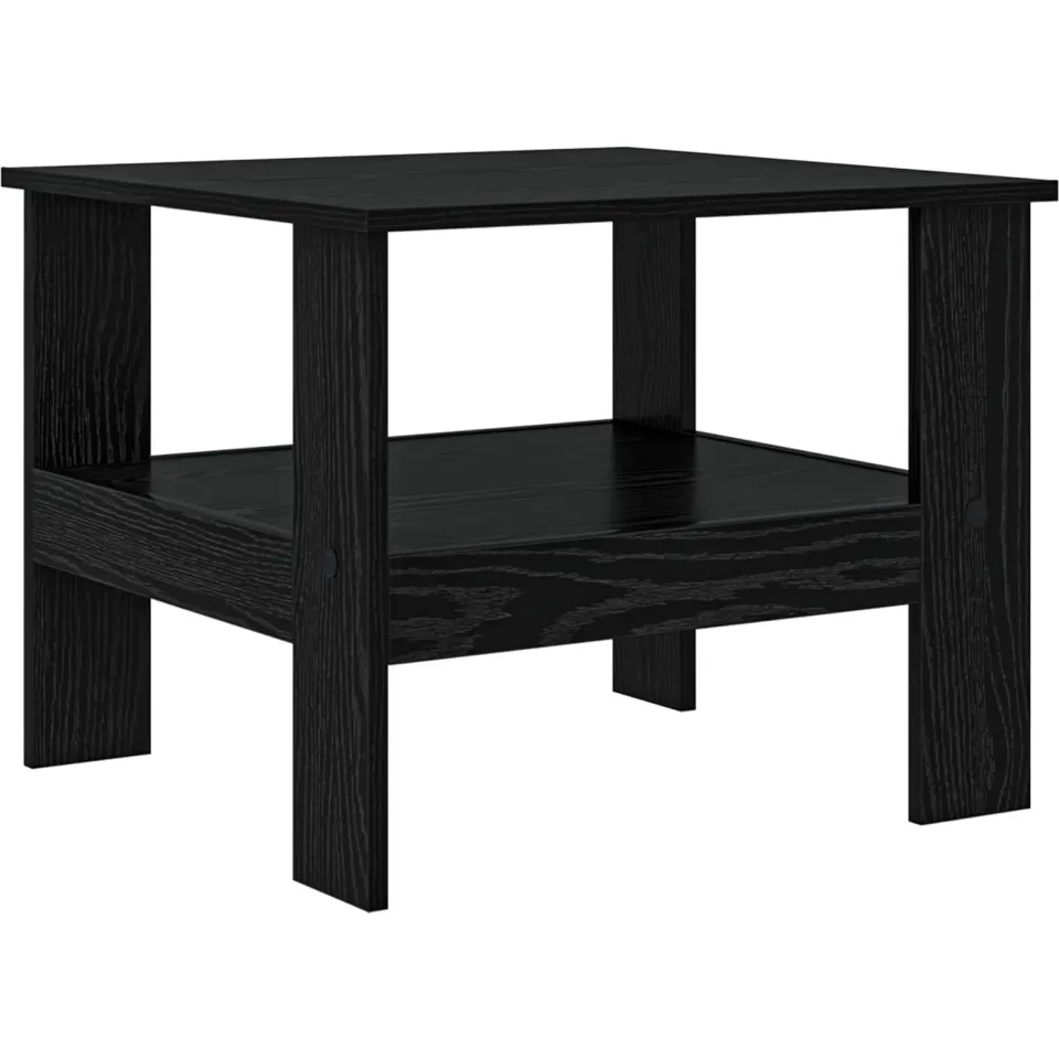 vidaXL Salontafel Zwart Eiken 57 x 55 x 45 cm Bewerkt hout, foto 3