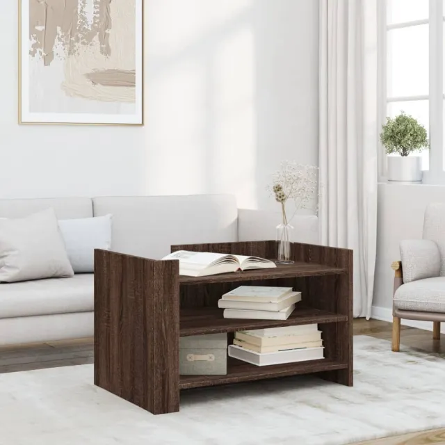 vidaXL Salontafel 80x50x50 cm bewerkt hout bruin eikenkleur
