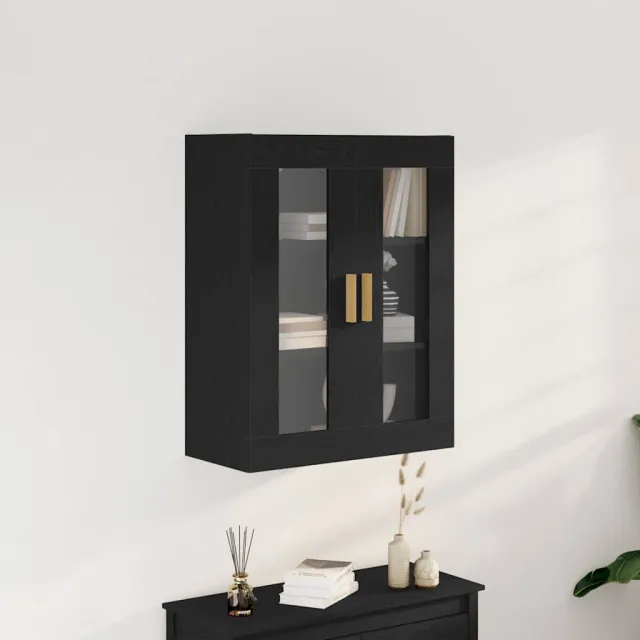 vidaXL Wandkast Zwart Eiken 69,5 x 34 x 90 cm Bewerkt hout, foto 2