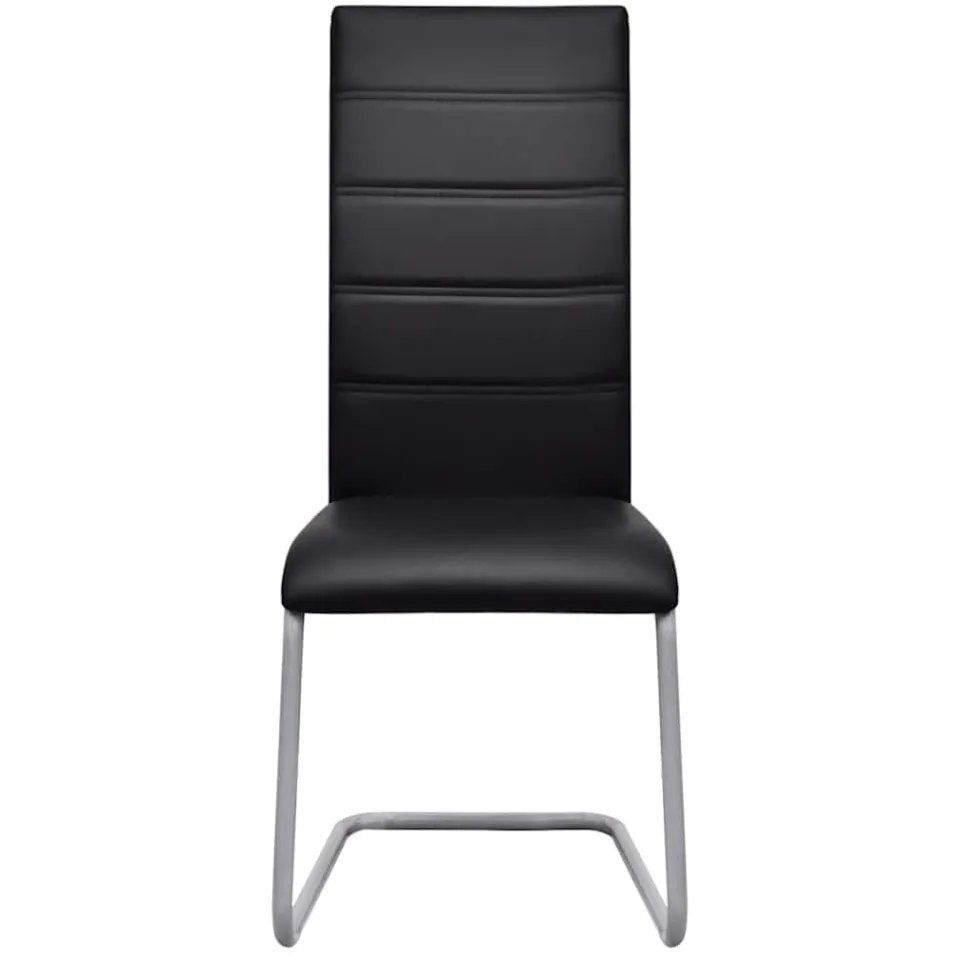 vidaXL Eetkamerstoelen 4 st kunstleer zwart, foto 3