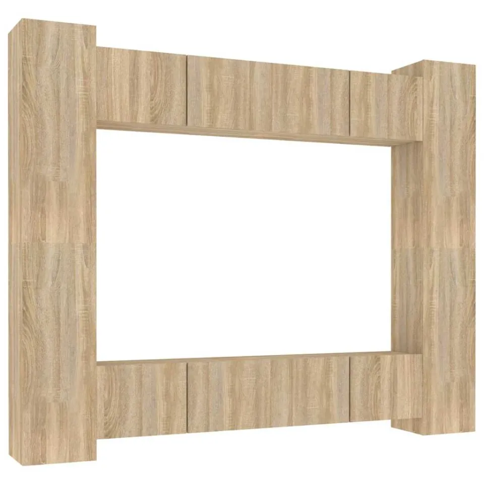 vidaXL 8-delige Tv-meubelset bewerkt hout sonoma eikenkleurig, foto 3