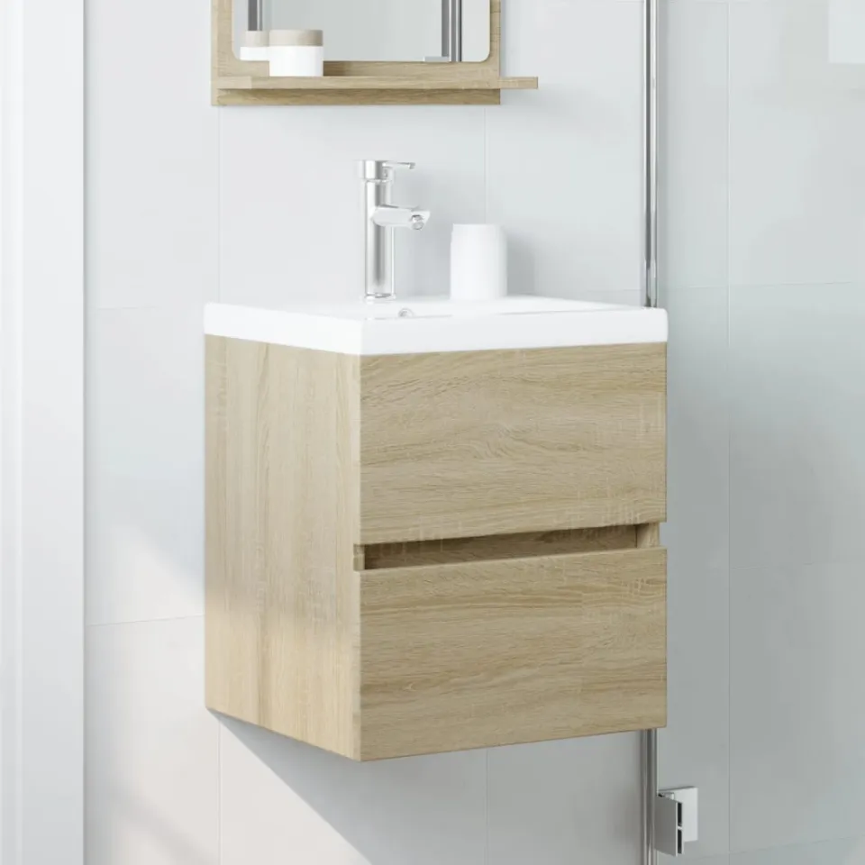 vidaXL Wastafelkast 41x38,5x45 cm spaanplaat sonoma eikenkleurig, foto 2