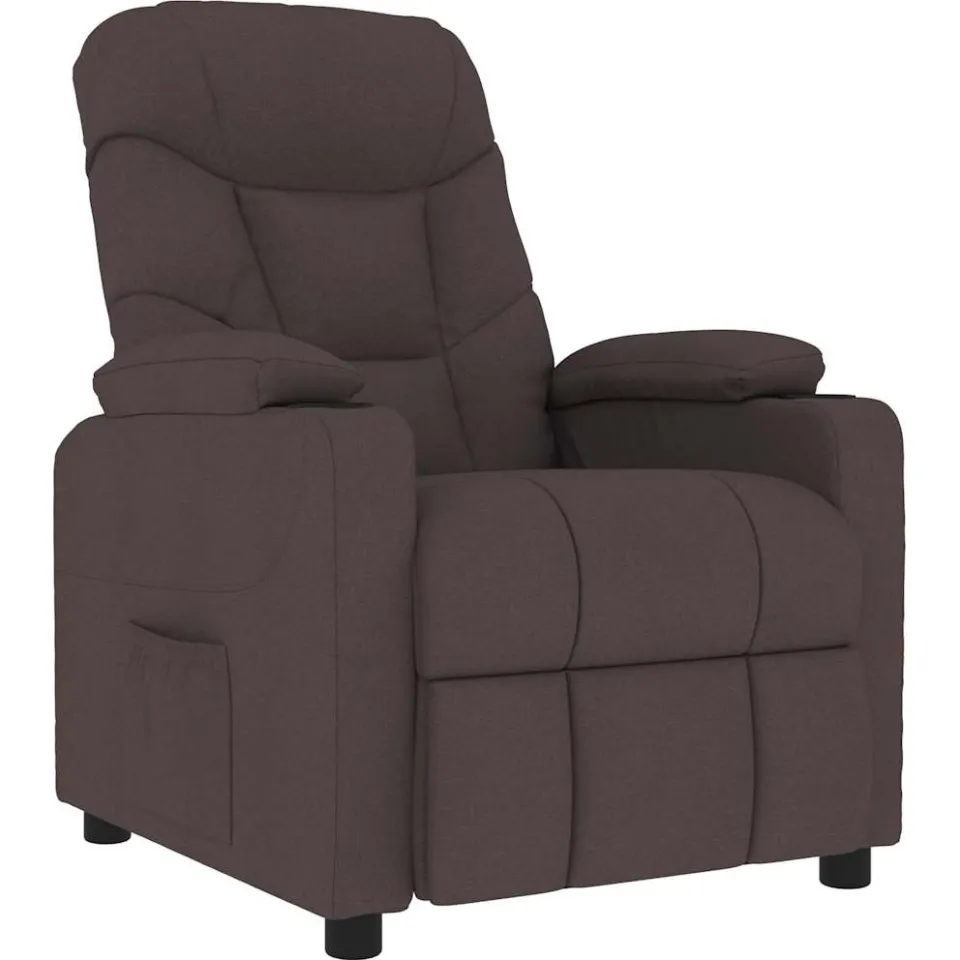 vidaXL Massagestoel stof donkerbruin bruin, foto 3